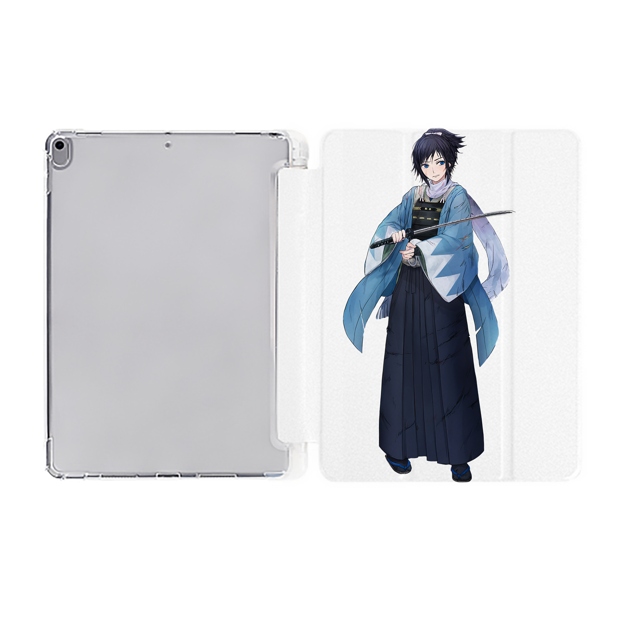 （画像用） 刀剣乱舞 Touken Ranbu IPad ケース ペン収納付き 三つ折りスタンド PUレザー×シリコン 対応機種9.5/10.5/10.9インチ
